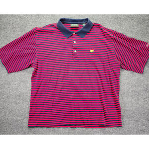 Masters Collection Polo Shirt Mens XL Red Navy Striped Augusta National Golf